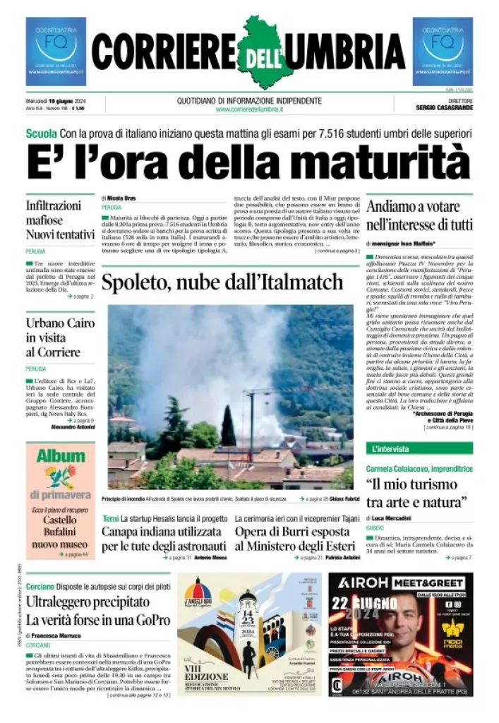 Prima-pagina-corriere umbria-del-2024-06-19